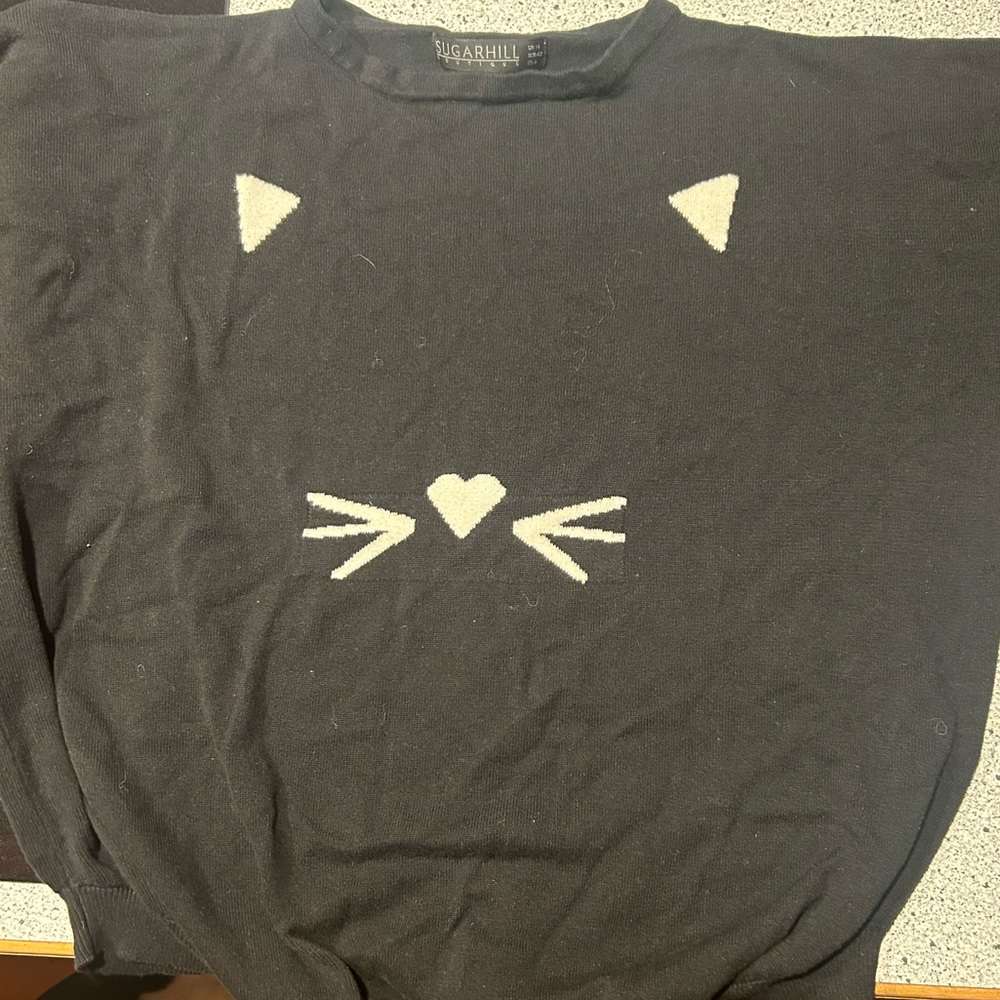 Sugarhill Boutique Black Cat Sweater. Size UK14 US8